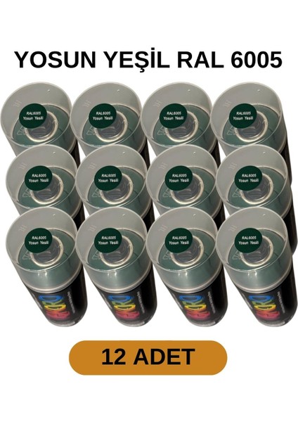 Akrilik Sprey Boya 400 ml 12 Adet – Metal, Plastik, Ahşap Cam ve Oto Yüzeylere Uygun Renkler