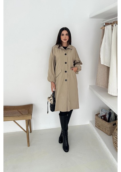 Kadın Astarlı Uzun Trençkot fiyatları