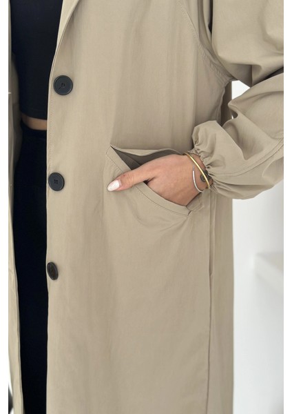 Kadın Astarlı Uzun Trençkot fırsatları