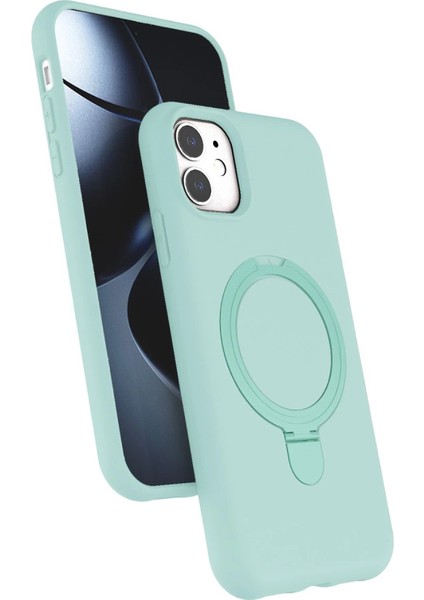 Apple Iphone 11 Regal Magsafe Standlı Kapak - Su Yeşili