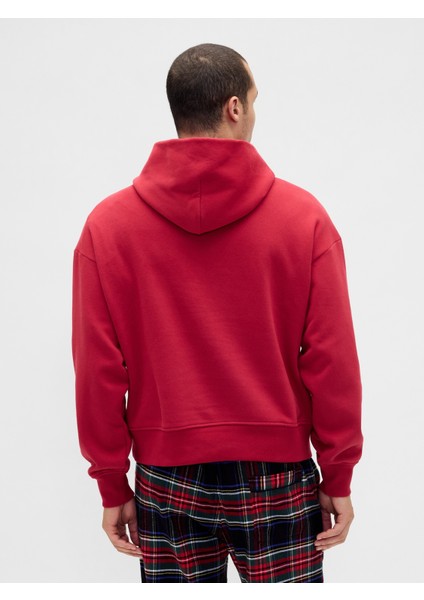 Erkek Kırmızı Vintagesoft Nap Logo Sweatshirt