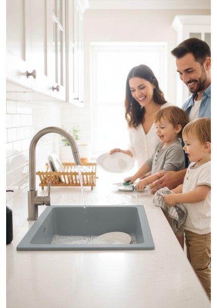 Sabor Seramik tek Göz Mat Gri Mutfak Eviyesi ZCB-3103 modelleri