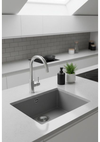 Sabor Seramik tek Göz Mat Gri Mutfak Eviyesi ZCB-3103 fırsatları