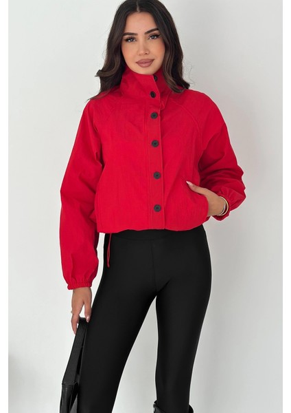 Stoperli Düğmeli Kırmızı Ceket modelleri
