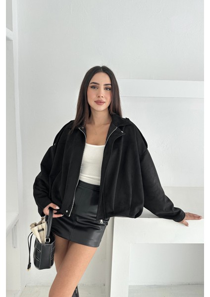 Oversize Astarlı Bomber Süet Ceket modelleri