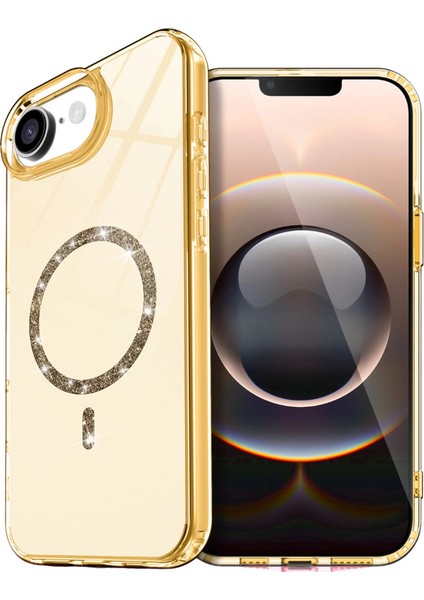 Apple Iphone 16E Live Diamond Magsafe Kapak - Sarı
