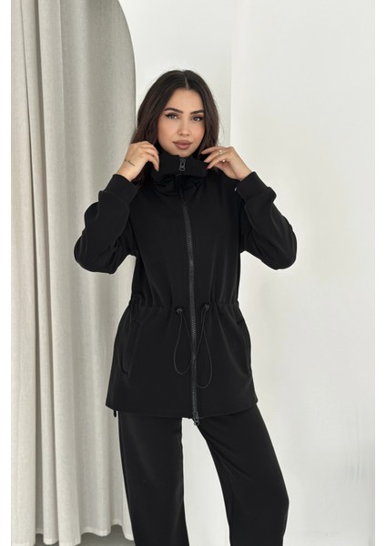 Şal Yaka Çift Fermuarlı Stoperli Modal Takım modelleri