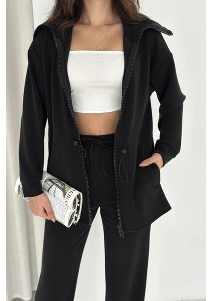 Şal Yaka Çift Fermuarlı Stoperli Modal Takım indirimleri