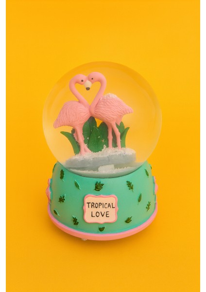 Dekoratif Nostalji Cam Kar Küresi Işıklı ve Müzikli