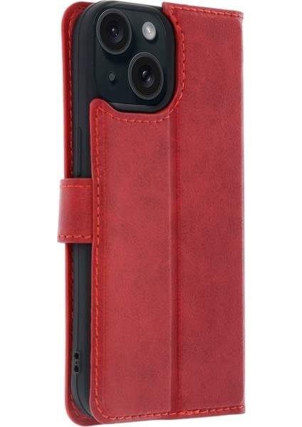 Apple Iphone 15 Trend S Plus Kapaklı Kılıf - Kırmızı fiyatları