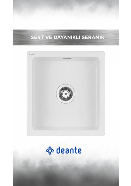 - Sabor Seramik 1 Bölmeli - Mat Beyaz Mutfak Evyesi