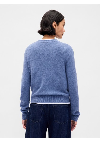 Kadın Mavi Cashsoft Bisiklet Yaka Kazak fırsatları