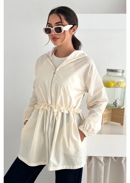 Kapşonlu Fermuarlı Bağcıklı Uzun Yağmurluk fiyatları