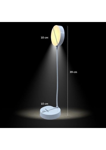 Buffer® Yuvarlak Usbli Dokunmatik 3 Kademeli 360 Derece Özel Göz Korumalı LED Lityum Masa Lambası