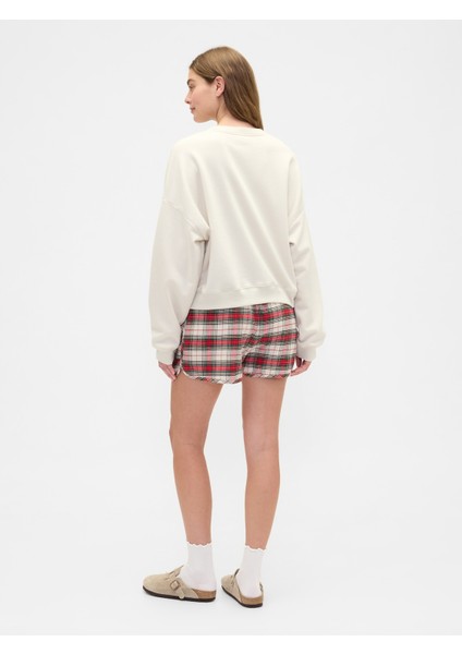 Kadın Beyaz Flannel Pijama Şort fırsatları