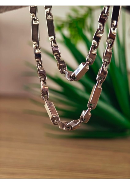 Çelik Kolye Paslanmaz Çelik Kolye 316L Kararma Yapmaz Çelik Kolye Şık Gümüş Kaplama Kolye Bayan ve Erkek Için Ideal