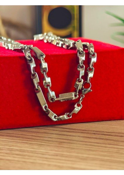 Çelik Kolye Paslanmaz Çelik Kolye 316L Kararma Yapmaz Çelik Kolye Şık Gümüş Kaplama Kolye Bayan ve Erkek Için Ideal fırsatları