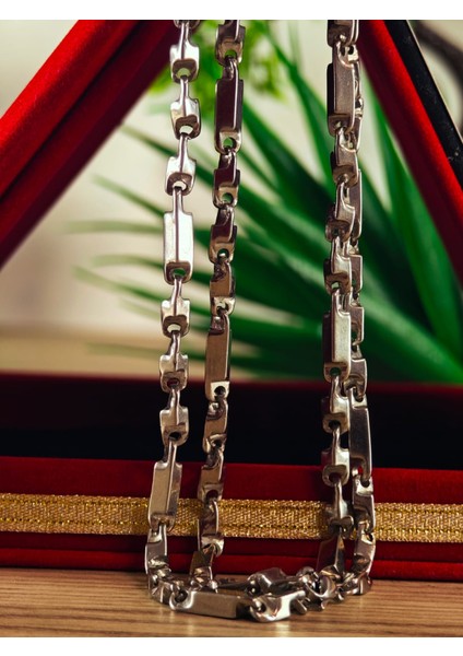 Çelik Kolye Paslanmaz Çelik Kolye 316L Kararma Yapmaz Çelik Kolye Şık Gümüş Kaplama Kolye Bayan ve Erkek Için Ideal