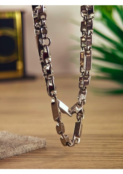 Çelik Kolye Paslanmaz Çelik Kolye 316L Kararma Yapmaz Çelik Kolye Şık Gümüş Kaplama Kolye Bayan ve Erkek Için Ideal