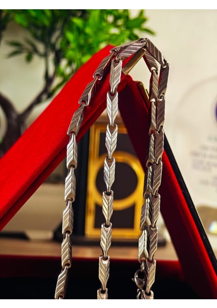 Çelik Kolye Paslanmaz Çelik Kolye 316L Kararma Yapmaz Çelik Kolye Şık Gümüş Kaplama Kolye Bayan ve Erkek Için Ideal