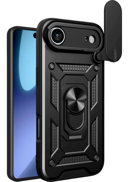 Apple Iphone 17 Air Pars Lens Yüzüklü Silikon - Siyah