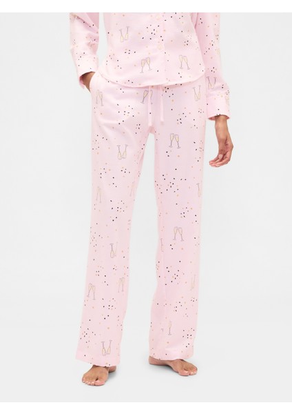 Kadın Pembe Flannel Pull-On Pijama Altı modelleri