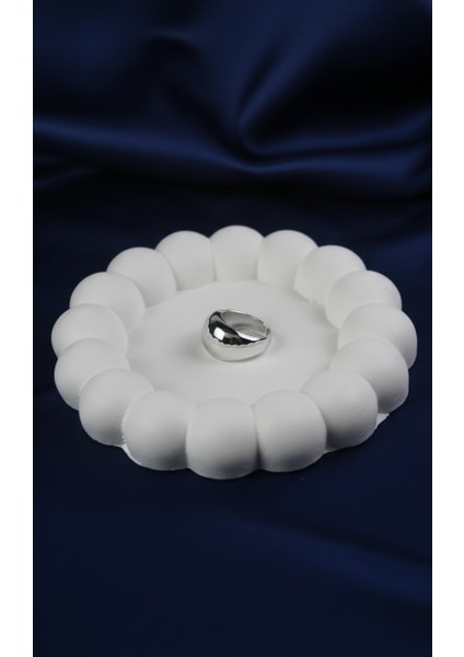 Dolgun Tasarım Modern Gümüş Tonu Bombeli Yüzük modelleri