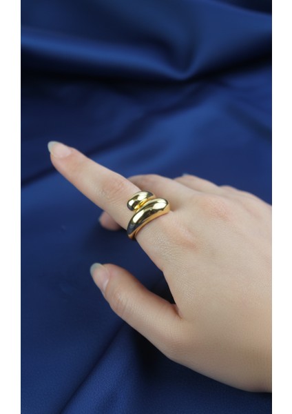 Bubble Tasarım Ayarlanabilir Altın Tonu Yüzük