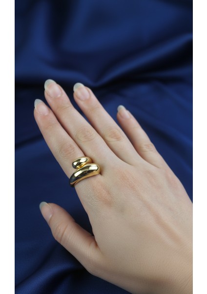 Bubble Tasarım Ayarlanabilir Altın Tonu Yüzük