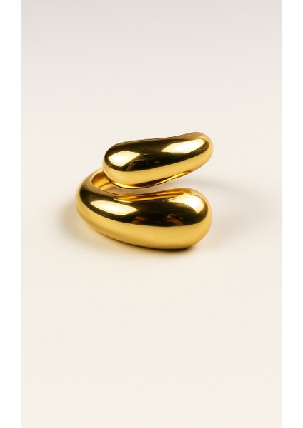 Bubble Tasarım Ayarlanabilir Altın Tonu Yüzük