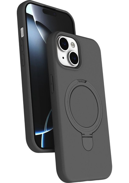Apple Iphone 15 Plus Regal Magsafe Standlı Kapak - Titan Gri