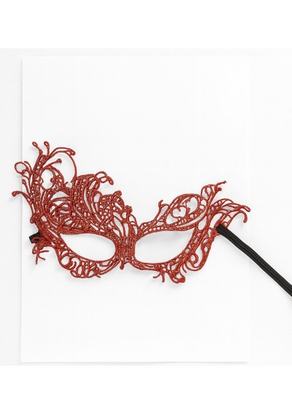 Çift Taraflı Dantel Maskeli Siyah Kırmızı Renk Seçenekli Şık Masquerade Yüz Aksesuarı Parti Stil Model - 7 fiyatları