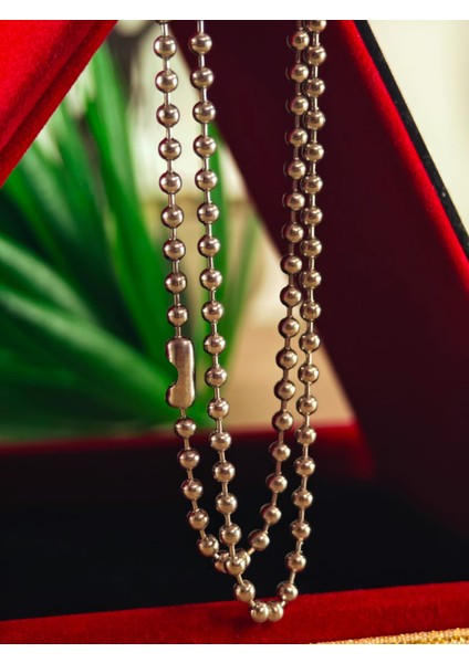 Çelik Kolye Paslanmaz Çelik Kolye 316L Kararma Yapmaz Çelik Kolye Şık Gümüş Kaplama Kolye Bayan ve Erkek Için Ideal