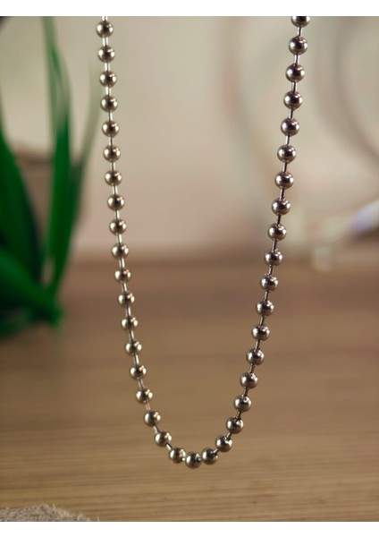 Çelik Kolye Paslanmaz Çelik Kolye 316L Kararma Yapmaz Çelik Kolye Şık Gümüş Kaplama Kolye Bayan ve Erkek Için Ideal