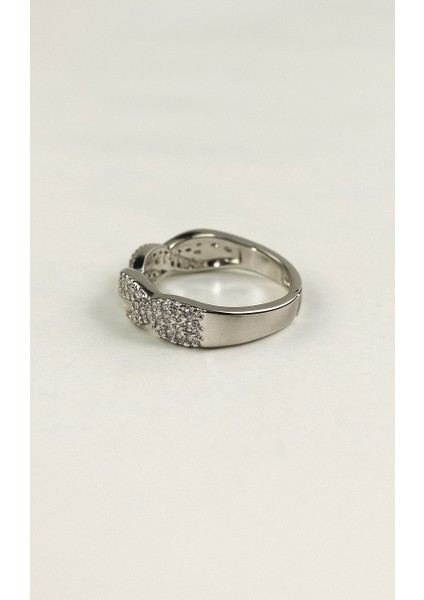 Dalgalı Mikro Zirkon Taşlı Ayarlanabilir Gümüş Tonu Yüzük fiyatları