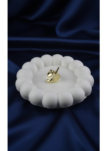 Soyut Tasarım Asimetrik Altın Rengi Yüzük