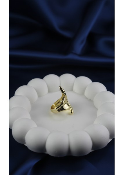 Soyut Tasarım Asimetrik Altın Rengi Yüzük fiyatları