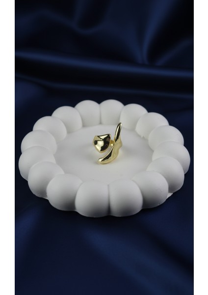 Soyut Tasarım Asimetrik Altın Rengi Yüzük indirimleri