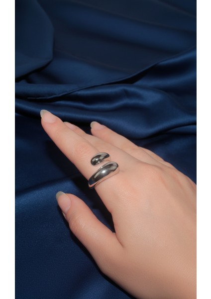 Bubble Tasarım Ayarlanabilir Gümüş Tonu Yüzük fırsatları