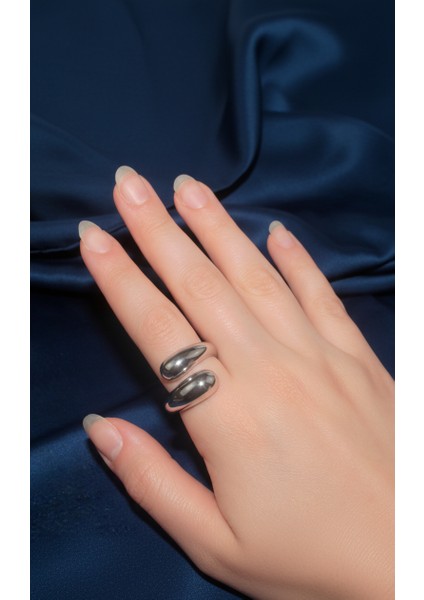 Bubble Tasarım Ayarlanabilir Gümüş Tonu Yüzük indirimleri