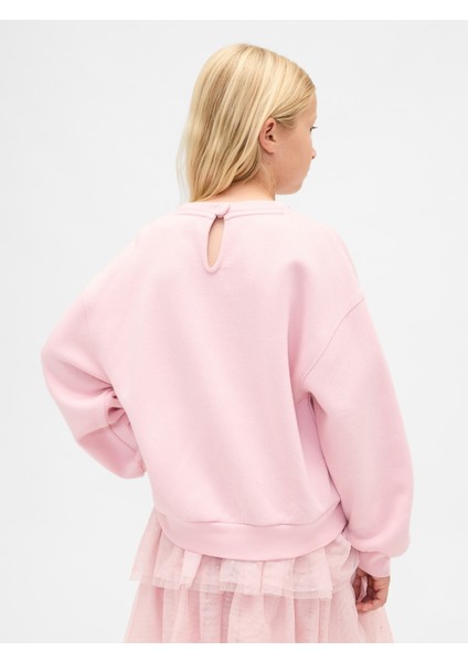 Kız Çocuk Pembe Süslü Dolman Sweatshirt fırsatları