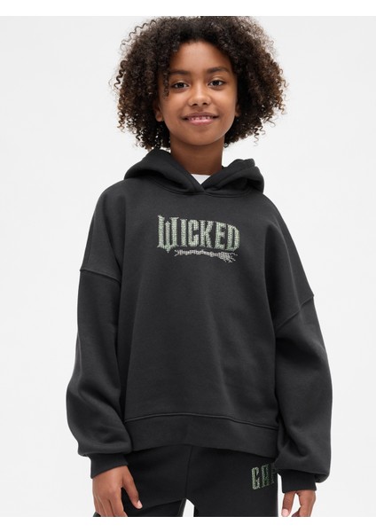 Kız Çocuk Siyah Wicked Vintagesoft Oversized Sweatshirt