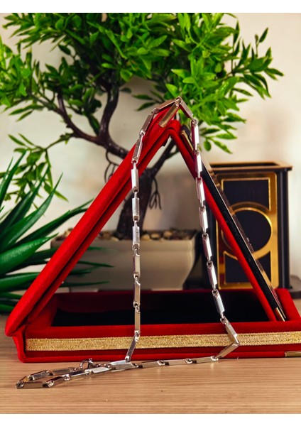 Çelik Kolye Paslanmaz Çelik Kolye 316L Kararma Yapmaz Çelik Kolye Şık Gümüş Kaplama Kolye Bayan ve Erkek Için Ideal