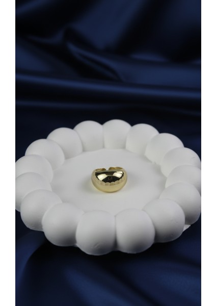 Dolgun Tasarım Modern Altın Tonu Bombeli Yüzük fiyatları