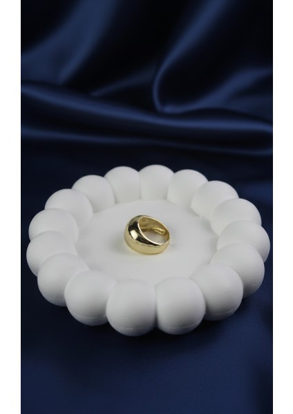 Dolgun Tasarım Modern Altın Tonu Bombeli Yüzük indirimleri