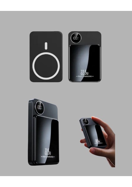 Manyetik Powerbank 15W Wireless Hızlı Şarj LED Ekranlı fırsatları