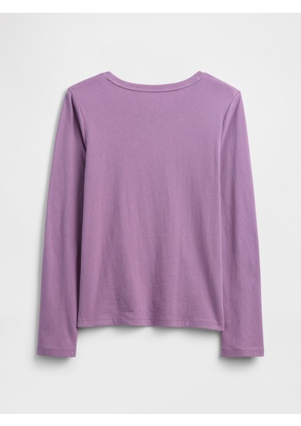 Kız Çocuk Mor Grafik T-Shirt modelleri