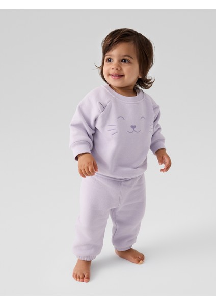 Bebek Lila Fleece Two-Piece Outfit Set fiyatları