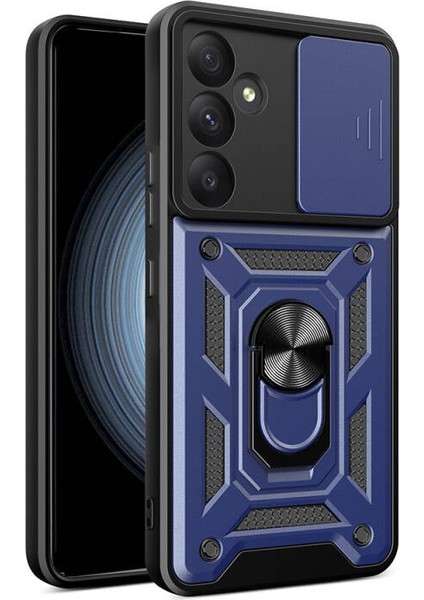 Samsung Galaxy A35 Kılıf Magnetik Standlı Kamera Korumalı Slide Sürgülü Cover Kapak