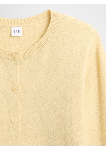 Kadın Sarı Cashsoft Bisiklet Yaka Hırka modelleri